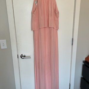 David's Bridal long bridesmaid dress